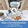 imageHamilton Beach Portable Electric Lunch Box Food Warmer for Office ampamp Car with 12V Adapter 120V Plug Stainless Steel 3 Compartment Tray Insulated Carrying Bag Fork ampamp Spoon Blue 33105Stainless Steel 3 Compartment Tray 
