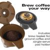 imageHamilton Beach 49945 FlexBrew SingleServe Coffee Maker Compatible with Pod Packs and Grounds 1 Cup RedRed