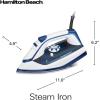 imageHamilton Beach Iron amp Garment Steamer for Clothes with Smooth Press Stainless Steel Soleplate 3Way Auto Shutoff 1500 Watts for HighVelocity Steam 10 Cord LeakProof AntiDrip White 146501500 Watts for HighVelocity Steam Pack of 2