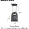 imageHamilton Beach PowerMax ProfessionalPerformance Blender for Shakes and Smoothies Puree and Ice Crush 48oz BPAFree Glass Jar 1680 Watts Stainless Steel Blades 58600 GREY