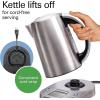 imageHamilton Beach Professional Digital LCD Temperature Control Electric Tea Kettle Water Boiler amp Heater 17 Liter Fast Boiling 1500 Watts Cordless AutoShutoff amp BoilDry Protection Silver 41028