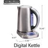 imageHamilton Beach Professional Digital LCD Temperature Control Electric Tea Kettle Water Boiler amp Heater 17 Liter Fast Boiling 1500 Watts Cordless AutoShutoff amp BoilDry Protection Silver 41028