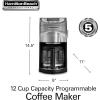 imageHamilton Beach Professional Programmable Drip Coffee Maker 12 Cup Capacity Ergonomic Carafe 60oz Removable Reservoir120 volts Brushed Metal 49500