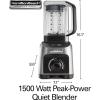 imageHamilton Beach Professional Quiet Shield Blender 1500 Watts Peak Power 32oz BPA Free Jar 4 Programs amp Variable Speed Dial for Smoothies Ice Crush Puree Silver 58870