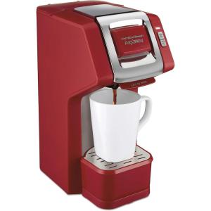 imageHamilton Beach 49945 FlexBrew SingleServe Coffee Maker Compatible with Pod Packs and Grounds 1 Cup RedRed
