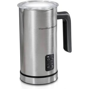 imageHamilton Beach Electric Milk Frother amp Warmer Automatic Warm or Cold Foam 510 oz Create CafQuality Coffee Latte Cappuccino Frappe Hot Chocolate 4 Settings Stainless Steel 43565C