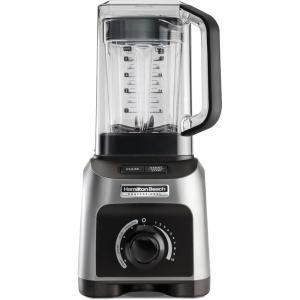 imageHamilton Beach Professional Quiet Shield Blender 1500 Watts Peak Power 32oz BPA Free Jar 4 Programs amp Variable Speed Dial for Smoothies Ice Crush Puree Silver 58870