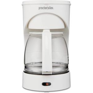 imageProctor Silex 12Cup Coffee Maker Works with Smart Plugs That Are Compatible with Alexa Auto Pause and Serve White 43501PS