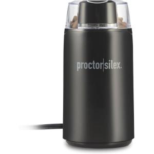 imageProctor Silex Electric Coffee Grinder for Beans Spices and More Stainless Steel Blades 12 Cups WhiteBlack
