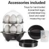 imageHamilton Beach 3in1 Electric Egg Cooker for Hard Boiled Eggs Poacher Omelet Maker amp Vegetable Steamer Holds 14 Black 255083in1 Pack of 2