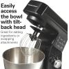 imageHamilton Beach 6 Speed Electric Stand Mixer with Stainless Steel 35 Quart Bowl Planetary Mixing TiltUp Head 300W Motor Black 63325Black