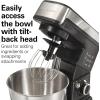 imageHamilton Beach 6 Speed Electric Stand Mixer with Stainless Steel 35 Quart Bowl Planetary Mixing TiltUp Head 300W Motor Black 63325Black