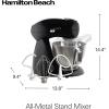 imageHamilton Beach AllMetal 12Speed Electric Stand Mixer TiltHead 45 Quarts Pouring Shield Licorice 63227Licorice