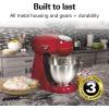 imageHamilton Beach AllMetal 12Speed Electric Stand Mixer TiltHead 45 Quarts Pouring Shield Licorice 63227Red