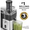 imageHamilton Beach Juicer Machine Centrifugal Extractor Big Mouth 3 Feed Chute Easy Clean 2Speeds 30 oz BPA Free Pitcher 700 Watt Motor Cleaning Brush Black 67840