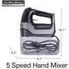 imageHamilton Beach Professional 5Speed Electric Hand Mixer with SnapOn Storage Case QuickBurst Stainless Steel Twisted Wire Beaters and Whisk Mint 62658Black