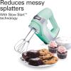 imageHamilton Beach Professional 5Speed Electric Hand Mixer with SnapOn Storage Case QuickBurst Stainless Steel Twisted Wire Beaters and Whisk Mint 62658Mint