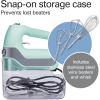 imageHamilton Beach Professional 5Speed Electric Hand Mixer with SnapOn Storage Case QuickBurst Stainless Steel Twisted Wire Beaters and Whisk Mint 62658Mint