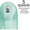 imageHamilton Beach Professional 5Speed Electric Hand Mixer with SnapOn Storage Case QuickBurst Stainless Steel Twisted Wire Beaters and Whisk Mint 62658Mint