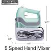 imageHamilton Beach Professional 5Speed Electric Hand Mixer with SnapOn Storage Case QuickBurst Stainless Steel Twisted Wire Beaters and Whisk Mint 62658Mint