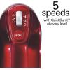 imageHamilton Beach Professional 5Speed Electric Hand Mixer with SnapOn Storage Case QuickBurst Stainless Steel Twisted Wire Beaters and Whisk Mint 62658Red and Chrome