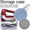imageHamilton Beach Professional 5Speed Electric Hand Mixer with SnapOn Storage Case QuickBurst Stainless Steel Twisted Wire Beaters and Whisk Mint 62658Red and Chrome