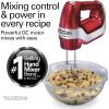 imageHamilton Beach Professional 5Speed Electric Hand Mixer with SnapOn Storage Case QuickBurst Stainless Steel Twisted Wire Beaters and Whisk Mint 62658Red and Chrome