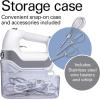 imageHamilton Beach Professional 5Speed Electric Hand Mixer with SnapOn Storage Case QuickBurst Stainless Steel Twisted Wire Beaters and Whisk Mint 62658White