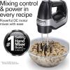 imageHamilton Beach Professional 7Speed Digital Electric Hand Mixer with HighPerformance DC Motor Slow Start SnapOn Storage Case SoftScrape Beaters Whisk Dough Hooks Silver and Chrome 62657Matte Black
