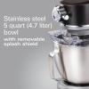 imageHamilton Beach Professional AllMetal Stand Mixer with Specialty Attachment Hub 5 Quart Bowl 12 Speeds Includes Flat Beater Dough Hook Whisk 63240Stand Mixer