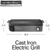 imageHamilton Beach Professional Cast Iron Indoor Electric Grill amp Griddle 10 x 16 Preseasoned Cooking Surface Adjustable Temperature up to 450 F Black 38560
