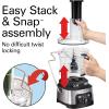 imageHamilton Beach Professional Stack amp Snap Food Processor amp Veggie Spiralizer for Slicing Shredding and Kneading ExtraLarge 3 Feed Chute Fits Whole Vegetables 12 Cups Stainless Steel 70815