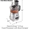 imageHamilton Beach Stack amp Snap 8Cup Food Processor amp Vegetable Chopper with Adjustable Slicing Blade Builtin Bowl Scraper amp Storage Case Silver 70820