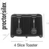 imageProctor Silex 4 Slice Toaster with Extra Wide Slots for Bagels CoolTouch Walls Shade Selector with 7 Browning Levels Toast Boost Auto Shutoff and Cancel Button White 24214PSBlack