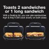 imageProctor Silex Deluxe Hot Sandwich Maker With EasyClean Durable PFASFree Nonstick Ceramic Plates Fits up to 2 Grilled Cheese Ruebens Tortas or Subs Stainless Steel 25415MNStainless Steel