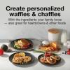 imageProctor Silex Double Mini Waffle Maker Machine with 4 Round Nonstick Grids Makes 2 Personalized Individual Breakfast Keto Chaffles and Hashbrowns Compact Black 26102Double Compartments