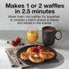 imageProctor Silex Double Mini Waffle Maker Machine with 4 Round Nonstick Grids Makes 2 Personalized Individual Breakfast Keto Chaffles and Hashbrowns Compact Black 26102Double Compartments