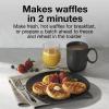 imageProctor Silex Double Mini Waffle Maker Machine with 4 Round Nonstick Grids Makes 2 Personalized Individual Breakfast Keto Chaffles and Hashbrowns Compact Black 26102Single Compartment