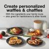 imageProctor Silex Double Mini Waffle Maker Machine with 4 Round Nonstick Grids Makes 2 Personalized Individual Breakfast Keto Chaffles and Hashbrowns Compact Black 26102Single Compartment
