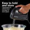 imageProctor Silex Easy Mix 5Speed Electric Hand Mixer with Bowl Rest Compact and Lightweight 100 Watts of Peak Power Black 62507PSBlack