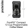 imageProctor Silex FrontFill Drip Coffee Maker Digital amp Programmable 12 Cup Glass Carafe Black and Silver 43685PSCompact