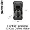 imageProctor Silex FrontFill Drip Coffee Maker Digital amp Programmable 12 Cup Glass Carafe Black and Silver 43685PSCompact