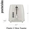 imageProctor Silex Plastic 2 Slice Toaster Bagel Defrost amp Cancel Buttons Browning Control With 7 Shades Auto Shutoff SlideOut Crumb Tray Red 22661Oat White