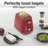 imageProctor Silex Plastic 2 Slice Toaster Bagel Defrost amp Cancel Buttons Browning Control With 7 Shades Auto Shutoff SlideOut Crumb Tray Red 22661Red