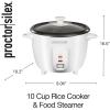 imageProctor Silex Rice Cooker amp Food Steamer 30 Cups Cooked 15 Cups Uncooked Includes Steam and Rinsing Basket Black 37555White