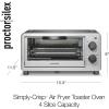 imageProctor Silex SimplyCrisp Air Fryer Toaster Oven Combo with 4 Functions Including Convection Air Fry Bake amp Broil Fits 6 Slices or 12 Pizza Auto Shutoff Black 31275Black