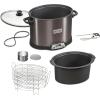 imageWESTON 2in1 Programmable Slow Cooker amp Electric Indoor Smoker 6 Quart 3Tier Smoking Rack for Meat Cheese and More Dishwasher Safe Crock Temperature Probe Includes 16 oz Party Dipper BlackBlack No Party Dipper