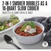 imageWESTON 2in1 Programmable Slow Cooker amp Electric Indoor Smoker 6 Quart 3Tier Smoking Rack for Meat Cheese and More Dishwasher Safe Crock Temperature Probe Includes 16 oz Party Dipper BlackBlack No Party Dipper