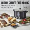 imageWESTON 2in1 Programmable Slow Cooker amp Electric Indoor Smoker 6 Quart 3Tier Smoking Rack for Meat Cheese and More Dishwasher Safe Crock Temperature Probe Includes 16 oz Party Dipper BlackBlack No Party Dipper