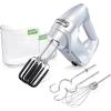 imageHamilton Beach Professional 7Speed Digital Electric Hand Mixer with HighPerformance DC Motor Slow Start SnapOn Storage Case SoftScrape Beaters Whisk Dough Hooks Silver and Chrome 62657Silver and Chrome